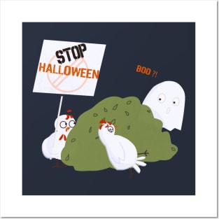 Stop Halloween! Chickens Protest Posters and Art